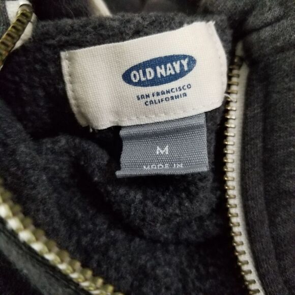 Old Navy Zipper Front Drawstring‎ Hooded Gray Jacket Size M - Picture 8 of 9